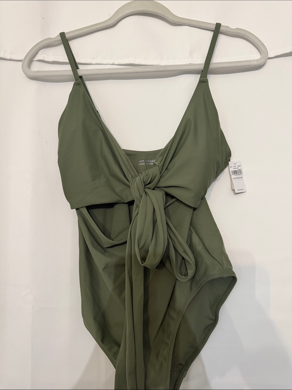 Aerie olive green wrap one-piece swimsuit